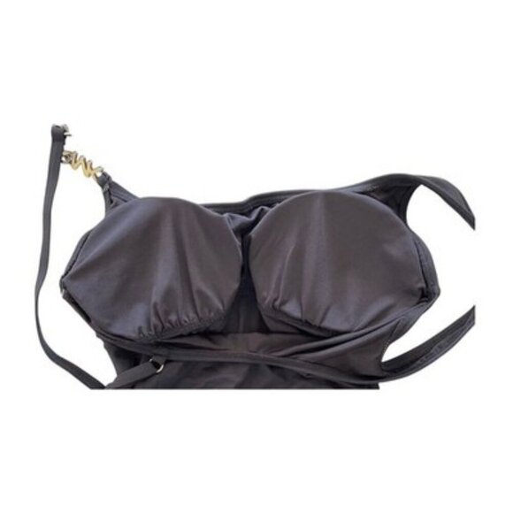 MICHAEL Michael Kors Logo Chain Black One Piece Swimsuit Size 8 Padded $122 NWT - Picture 3 of 6